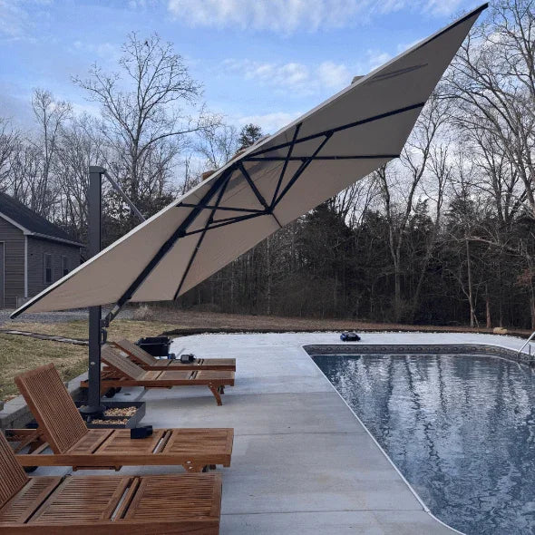 PURPLE LEAF 4 x 4 m / 2.7x 4.6 m Large Outdoor Aluminum Umbrella Offset Patio Umbrella - Image 11