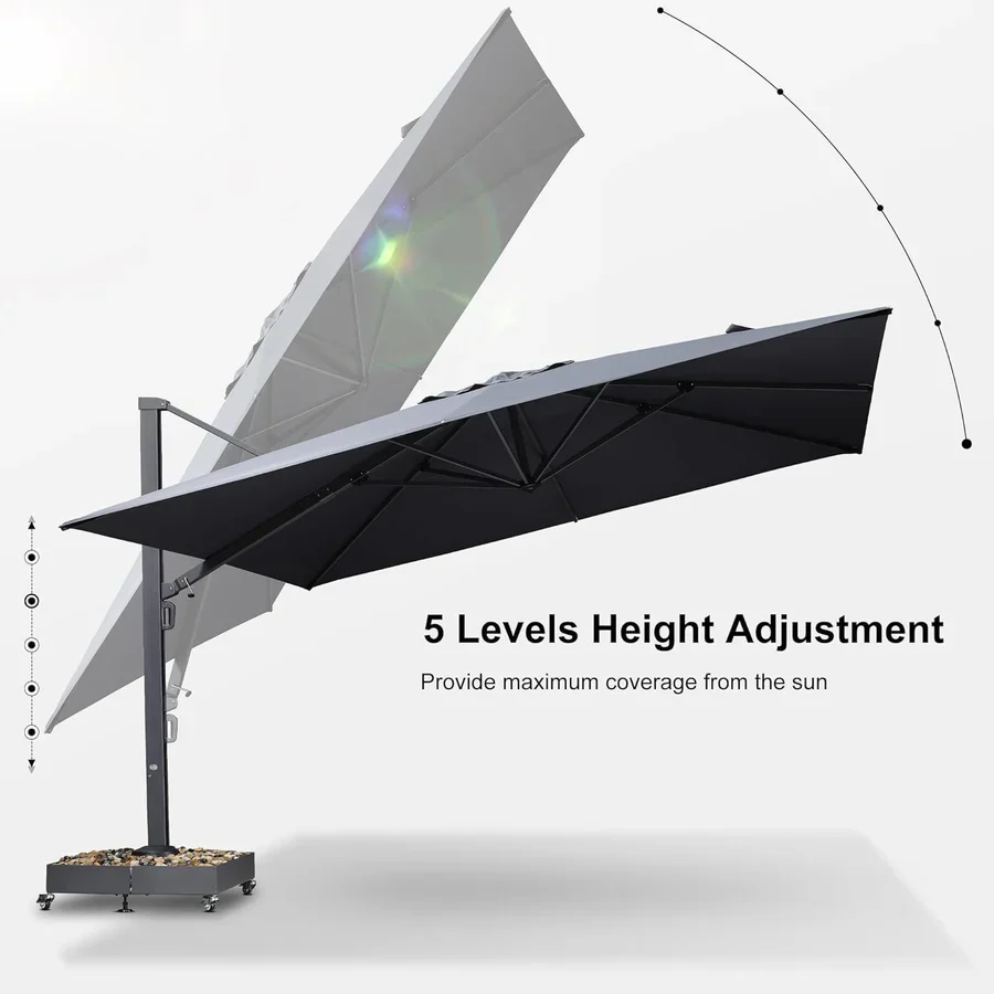 PURPLE LEAF 4 x 4 m / 2.7x 4.6 m Large Outdoor Aluminum Umbrella Offset Patio Umbrella - Image 16