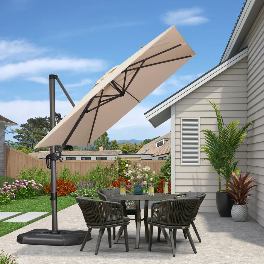 PURPLE LEAF Patio Outdoor Large Parasol Square and Rectangular Cantilever Yard Sun Parasol - Image 154