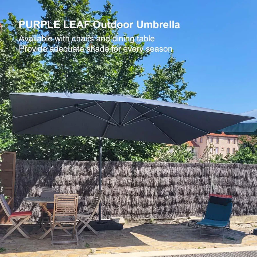 PURPLE LEAF Patio Outdoor Large Parasol Square and Rectangular Cantilever Yard Sun Parasol - Image 189