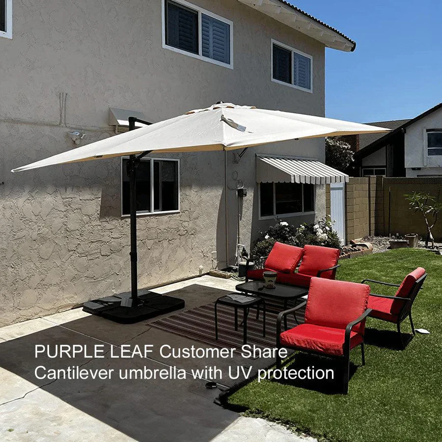 PURPLE LEAF Patio Outdoor Large Parasol Square and Rectangular Cantilever Yard Sun Parasol - Image 190