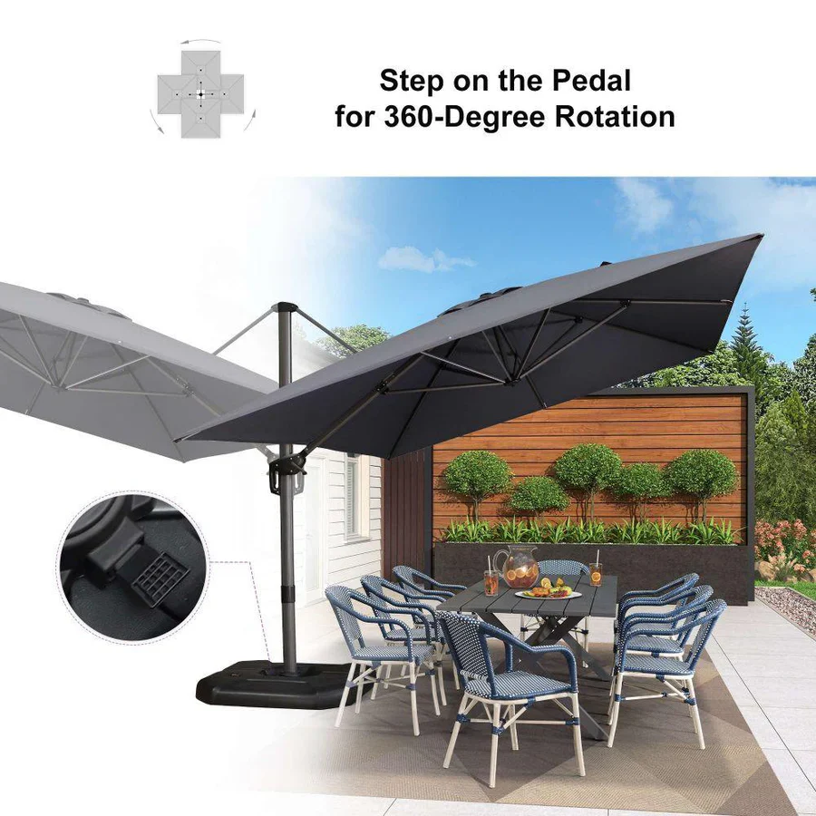 PURPLE LEAF Patio Outdoor Large Parasol Square and Rectangular Cantilever Yard Sun Parasol - Image 197
