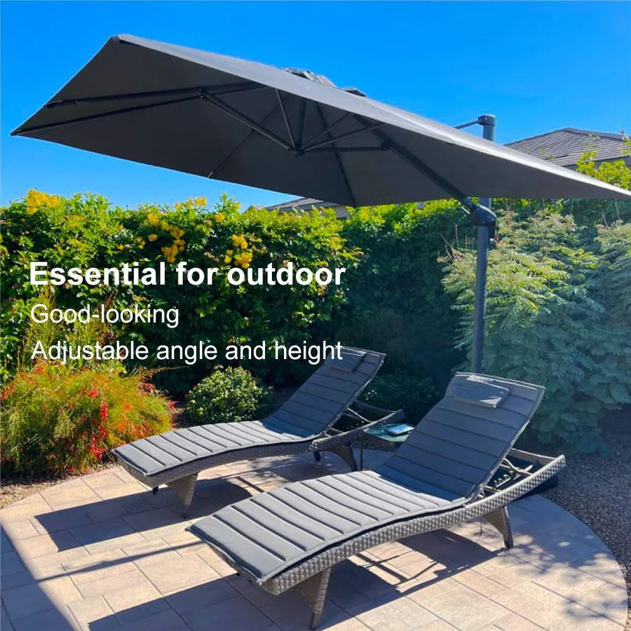 PURPLE LEAF Patio Outdoor Large Parasol Square and Rectangular Cantilever Yard Sun Parasol - Image 203