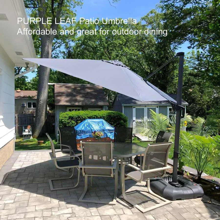 PURPLE LEAF Patio Outdoor Large Parasol Square and Rectangular Cantilever Yard Sun Parasol - Image 210