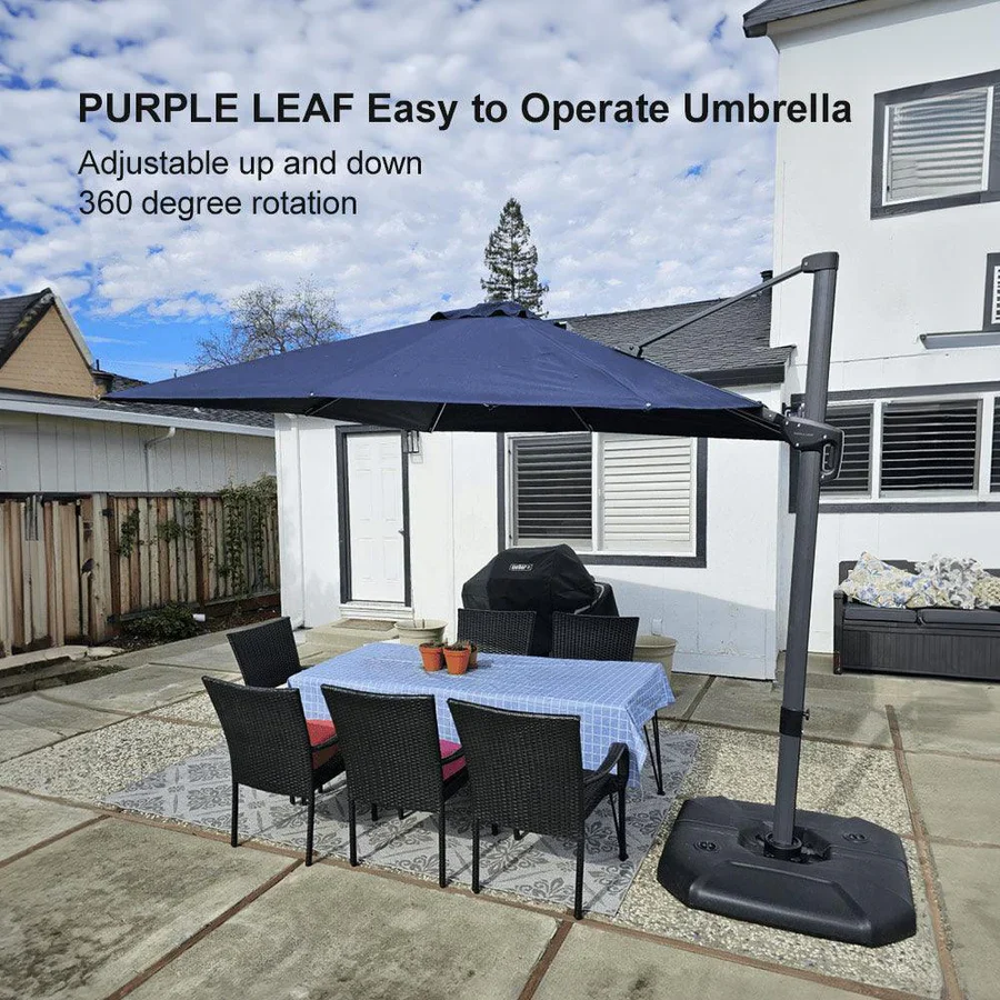 PURPLE LEAF Patio Outdoor Large Parasol Square and Rectangular Cantilever Yard Sun Parasol - Image 217
