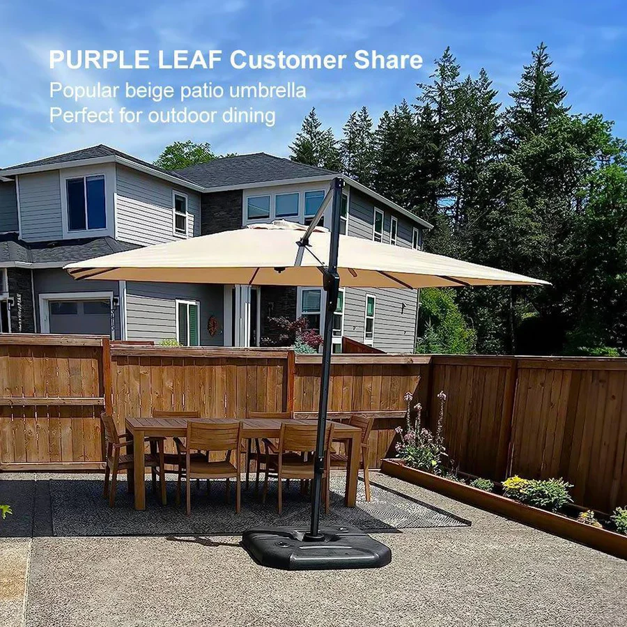 PURPLE LEAF Patio Outdoor Large Parasol Square and Rectangular Cantilever Yard Sun Parasol - Image 223