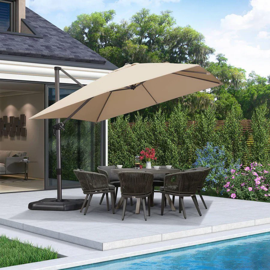 PURPLE LEAF Patio Outdoor Large Parasol Square and Rectangular Cantilever Yard Sun Parasol - Image 224