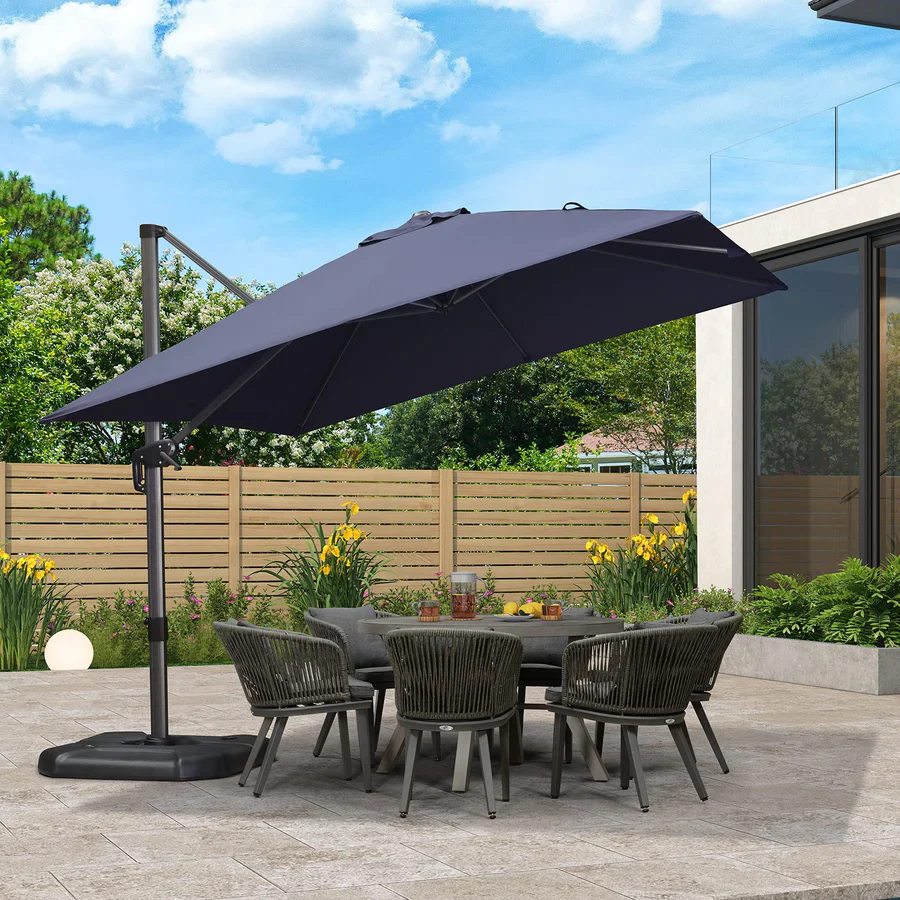 PURPLE LEAF Patio Outdoor Large Parasol Square and Rectangular Cantilever Yard Sun Parasol - Image 227