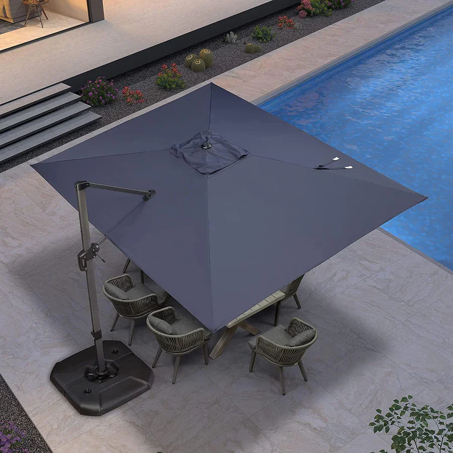 PURPLE LEAF Patio Outdoor Large Parasol Square and Rectangular Cantilever Yard Sun Parasol - Image 237