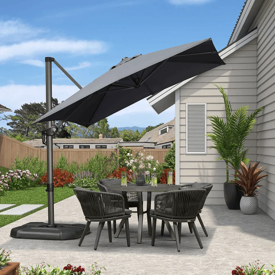PURPLE LEAF Patio Outdoor Large Parasol Square and Rectangular Cantilever Yard Sun Parasol - Image 74