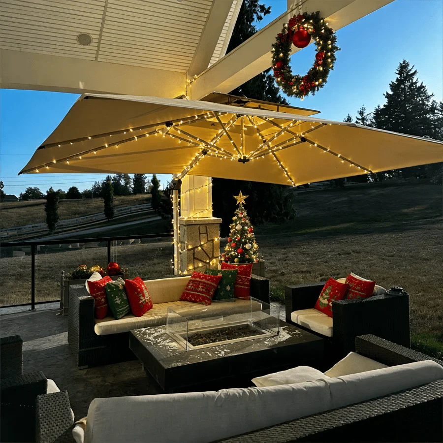 PURPLE LEAF Large Rectangular Porch Parasol Outside Cantilever Patio Yard Parasol - Image 130