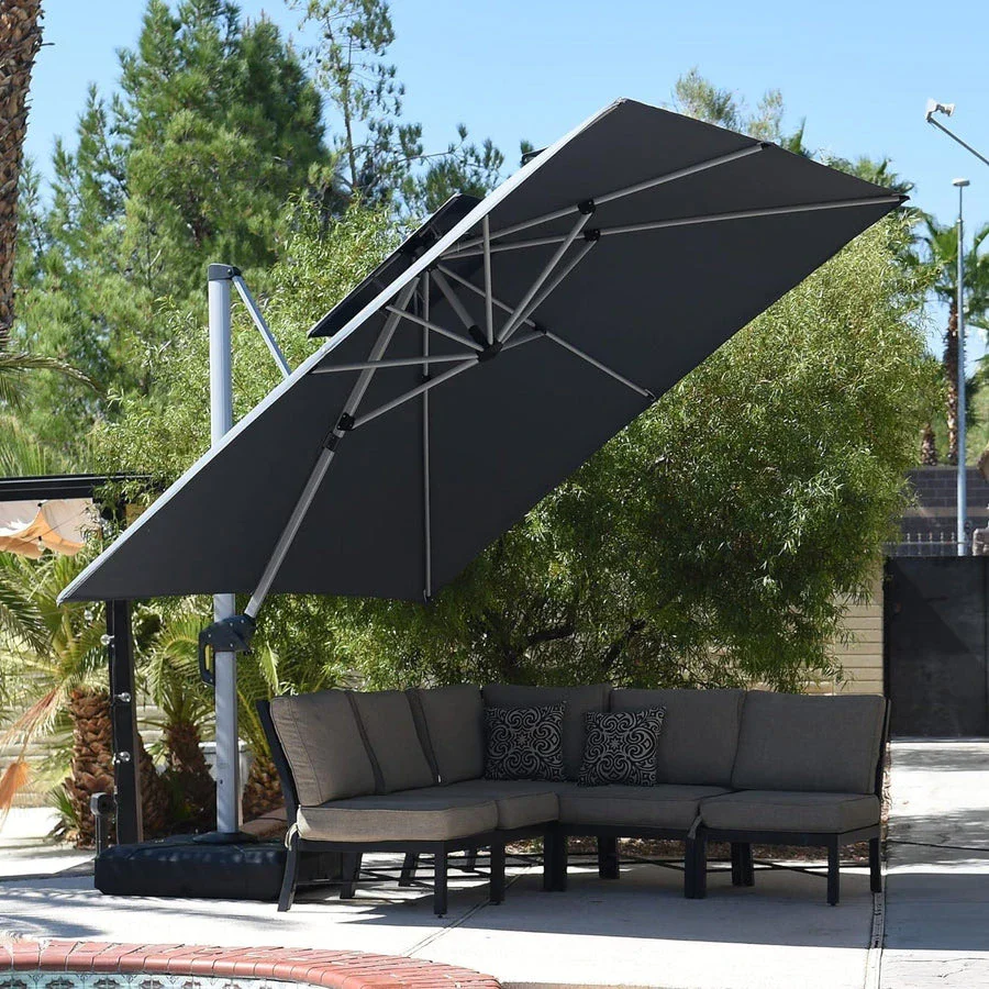 PURPLE LEAF Large Rectangular Porch Parasol Outside Cantilever Patio Yard Parasol - Image 46