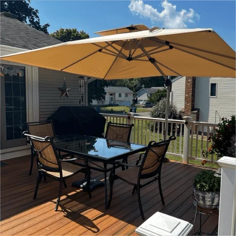 PURPLE LEAF Large Rectangular Porch Parasol Outside Cantilever Patio Yard Parasol - Image 66