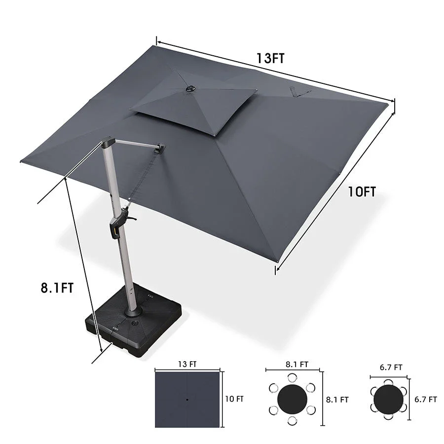 PURPLE LEAF Large Rectangular Porch Parasol Outside Cantilever Patio Yard Parasol - Image 76