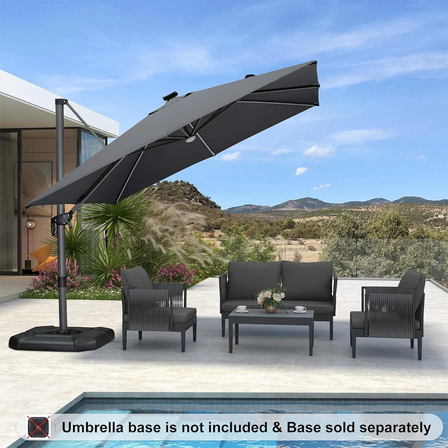 PURPLE LEAF LED Offset Cantilever Parasol with Lights - Image 39