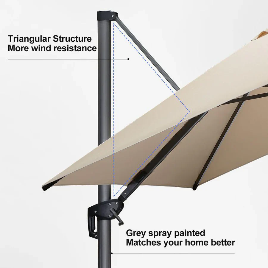 PURPLE LEAF LED Offset Cantilever Parasol with Lights - Image 58