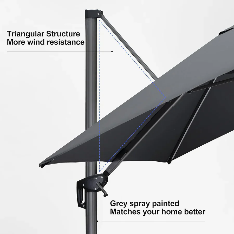 PURPLE LEAF LED Offset Cantilever Parasol with Lights - Image 62