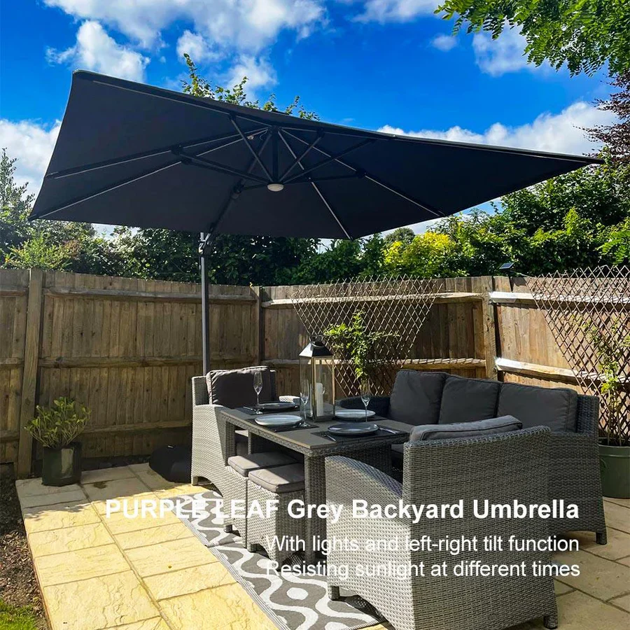 PURPLE LEAF LED Offset Cantilever Parasol with Lights - Image 69