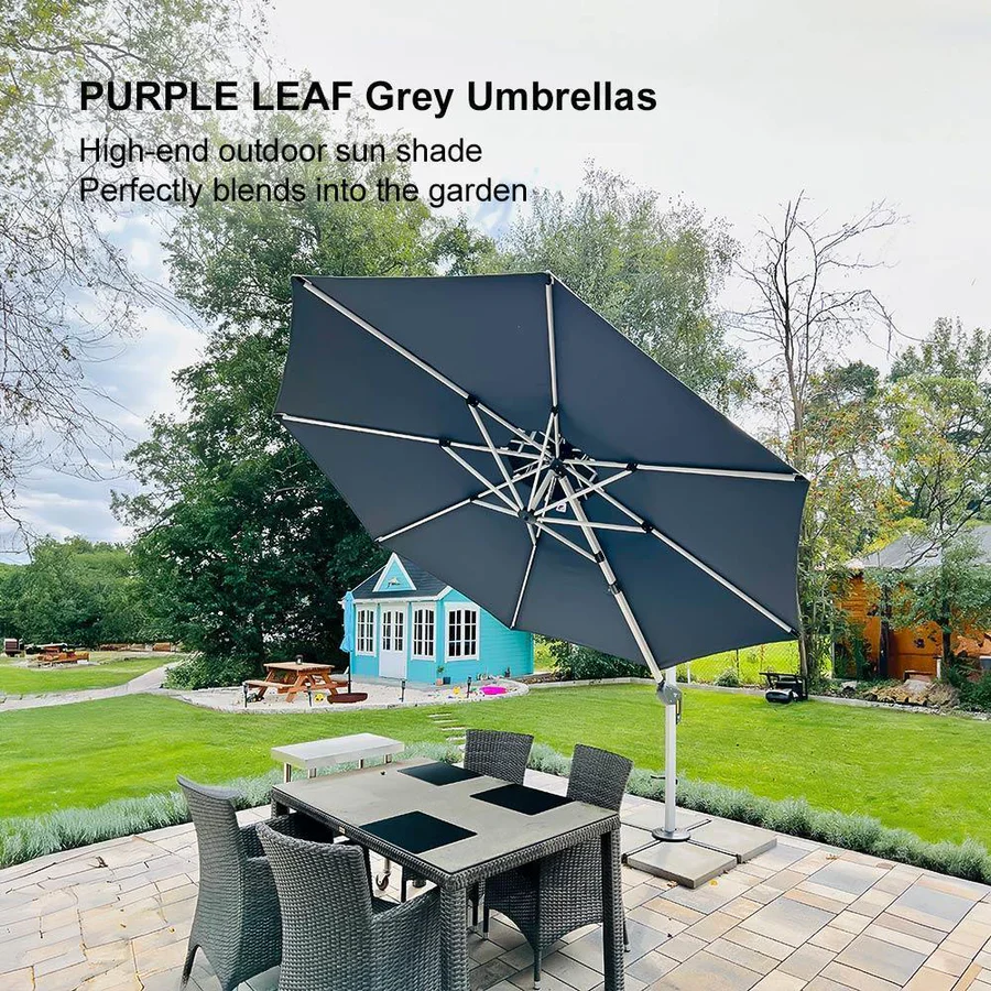 PURPLE LEAF Double Top 360 Degree Rotation Round Outdoor Classic Parasol - Image 103