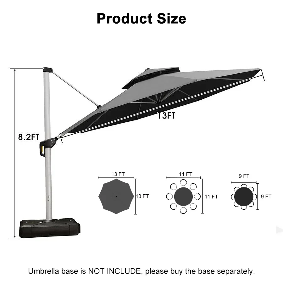 PURPLE LEAF Double Top 360 Degree Rotation Round Outdoor Classic Parasol - Image 119