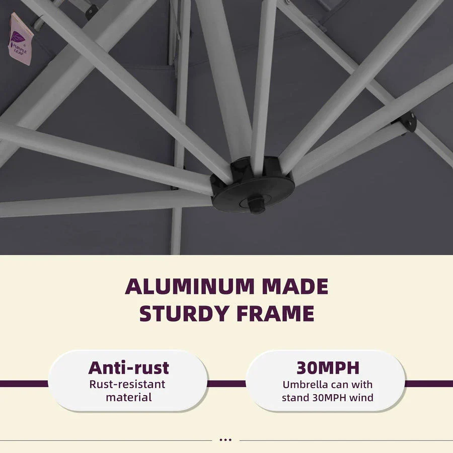 PURPLE LEAF Double Top 360 Degree Rotation Round Outdoor Classic Parasol - Image 17