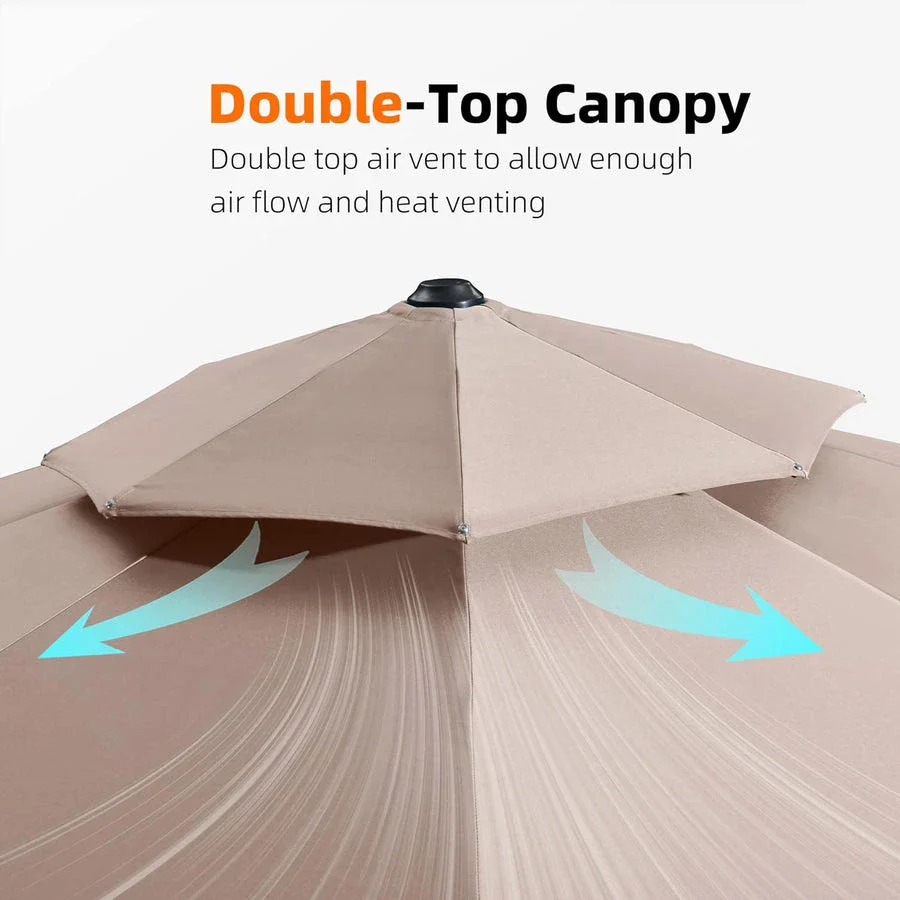 PURPLE LEAF Double Top 360 Degree Rotation Round Outdoor Classic Parasol - Image 82