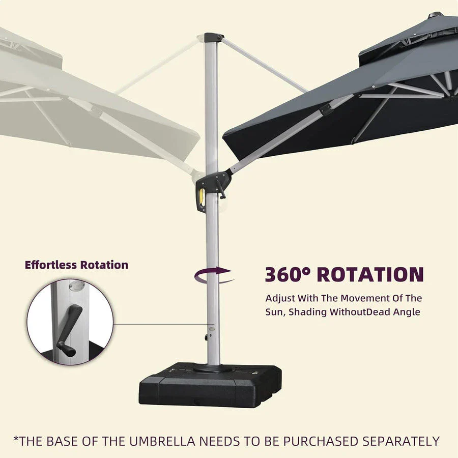 PURPLE LEAF Double Top 360 Degree Rotation Round Outdoor Classic Parasol - Image 87