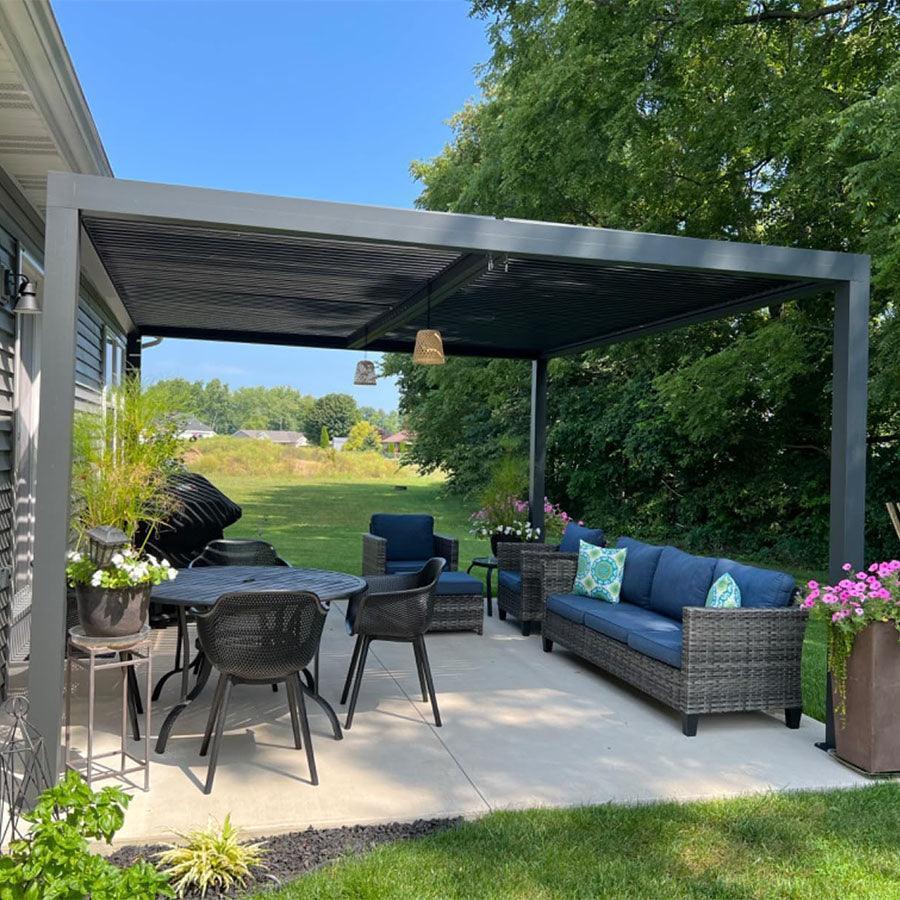 PURPLE LEAF Athena Louvered Pergola Outdoor Aluminum Pergola with Adjustable Roof for Deck Backyard Garden Hardtop Gazebo - Image 13
