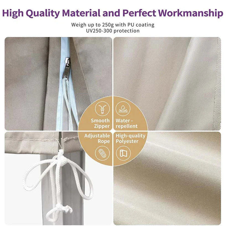 (Umbrella and Base Set) PURPLE LEAF Double Top Rectangle Outdoor Classic Parasol with base - Image 10