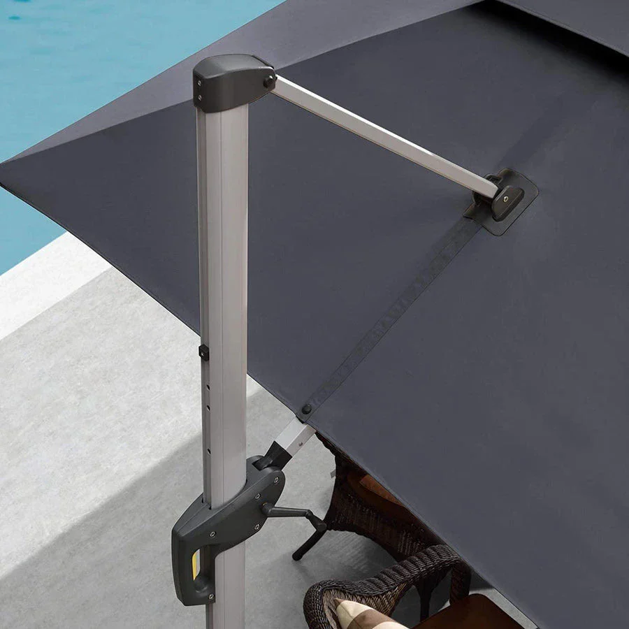 (Umbrella and Base Set) PURPLE LEAF Double Top Rectangle Outdoor Classic Parasol with base - Image 54