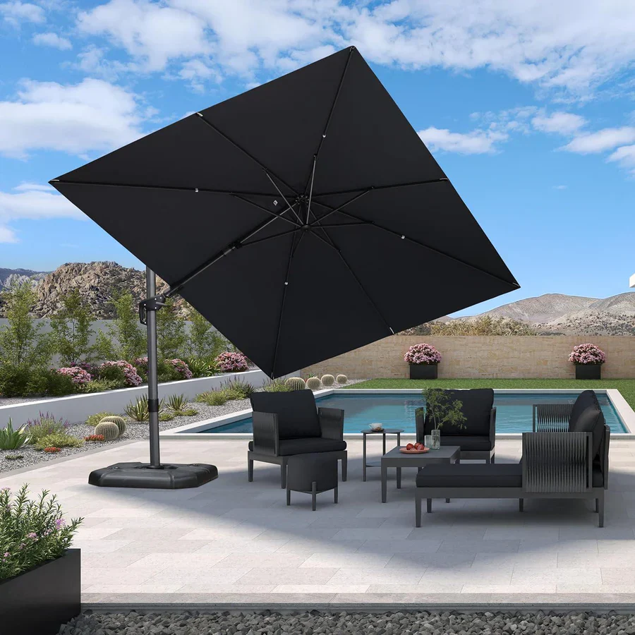 PURPLE LEAF Rectangle Swivel Offset Cantilever  Parasol - Image 16