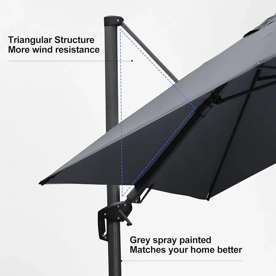 PURPLE LEAF Rectangle Swivel Offset Cantilever  Parasol - Image 20
