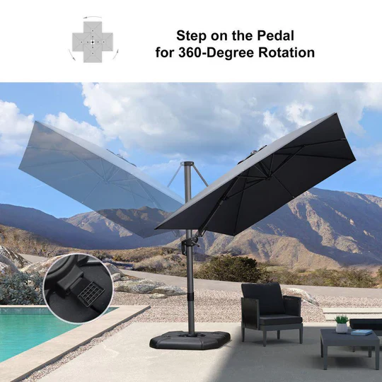 PURPLE LEAF Rectangle Swivel Offset Cantilever  Parasol - Image 33