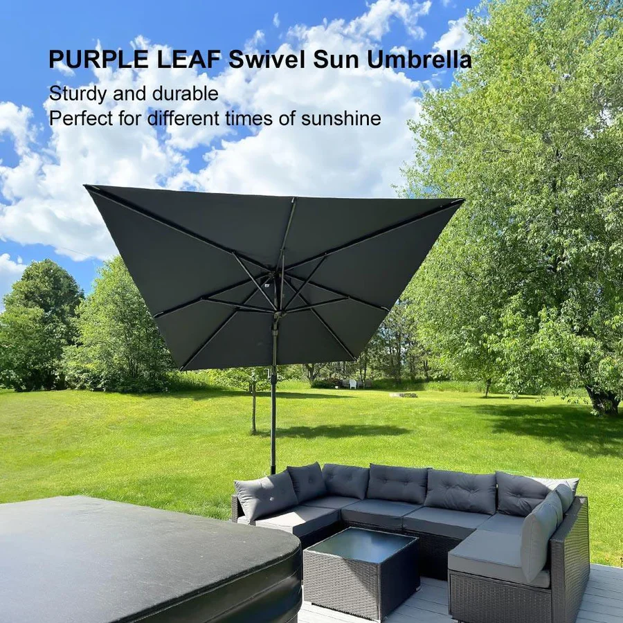 PURPLE LEAF Rectangle Swivel Offset Cantilever  Parasol - Image 35