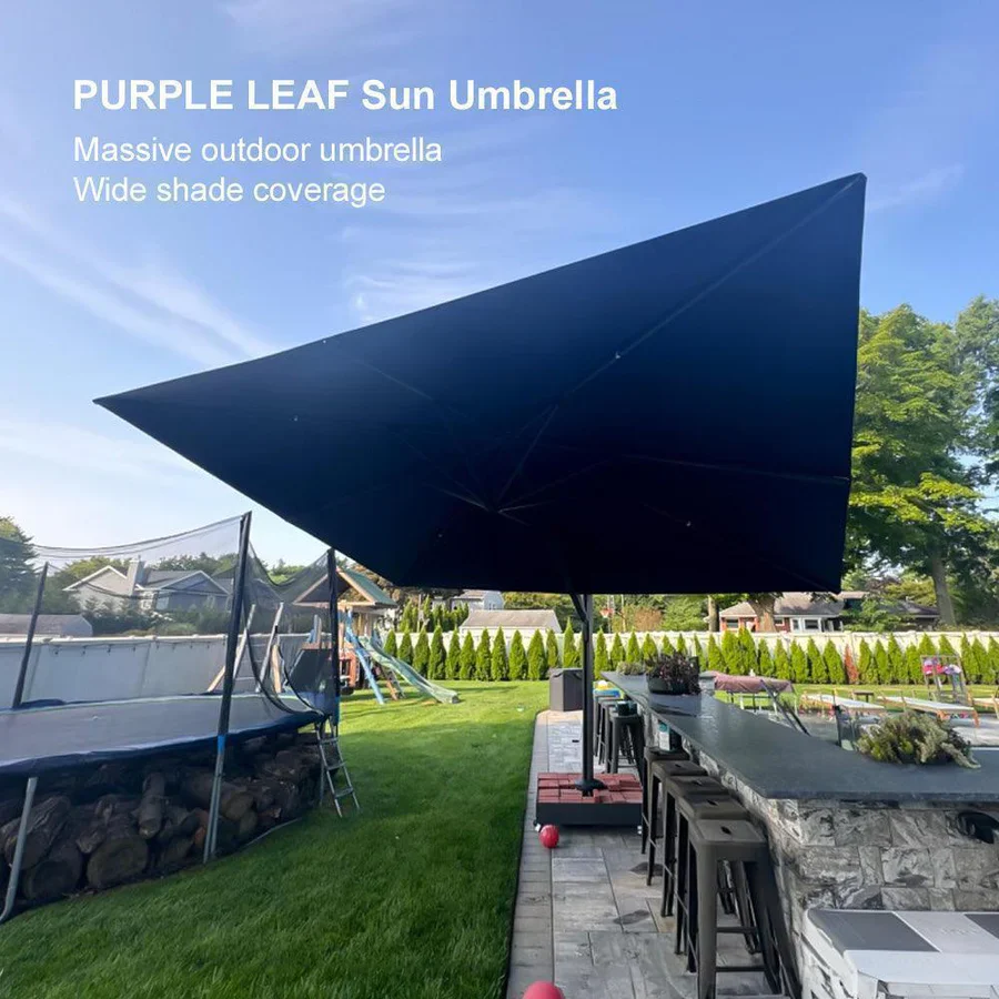 PURPLE LEAF Outdoor Aluminum Umbrella Offset Patio Umbrella - Image 10