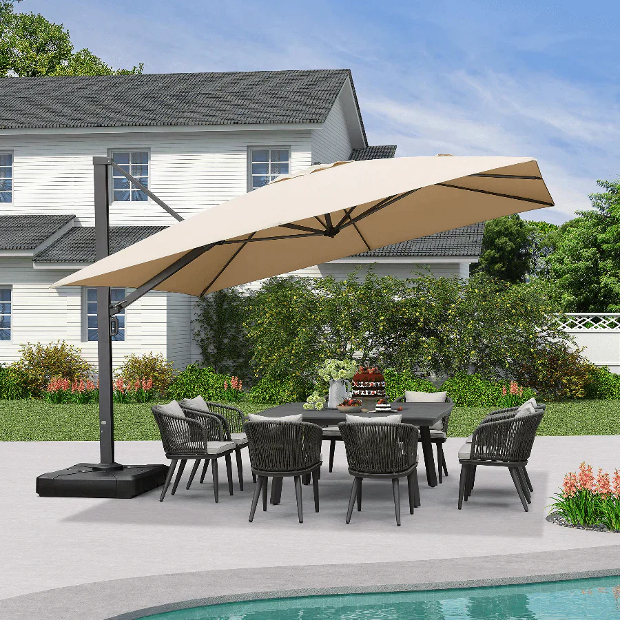 PURPLE LEAF Outdoor Aluminum Umbrella Offset Patio Umbrella - Image 13