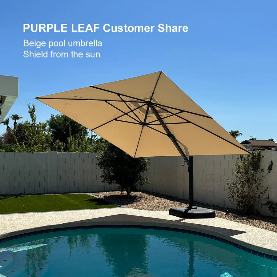 PURPLE LEAF Outdoor Aluminum Umbrella Offset Patio Umbrella - Image 15