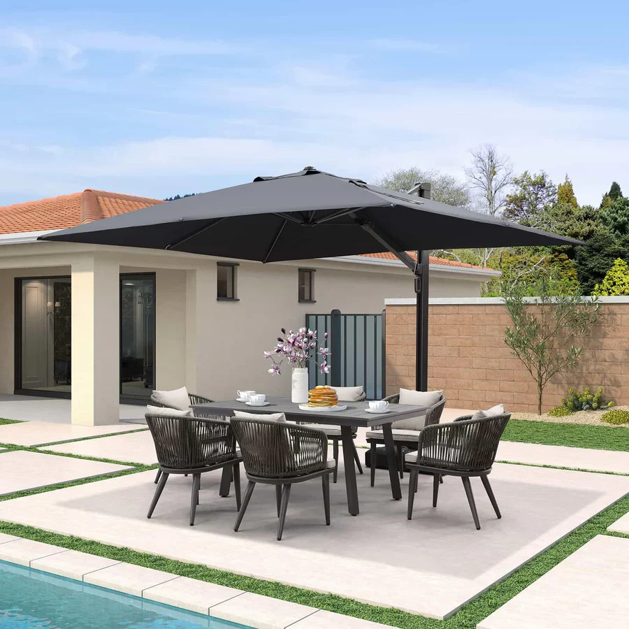 PURPLE LEAF Outdoor Aluminum Umbrella Offset Patio Umbrella - Image 18
