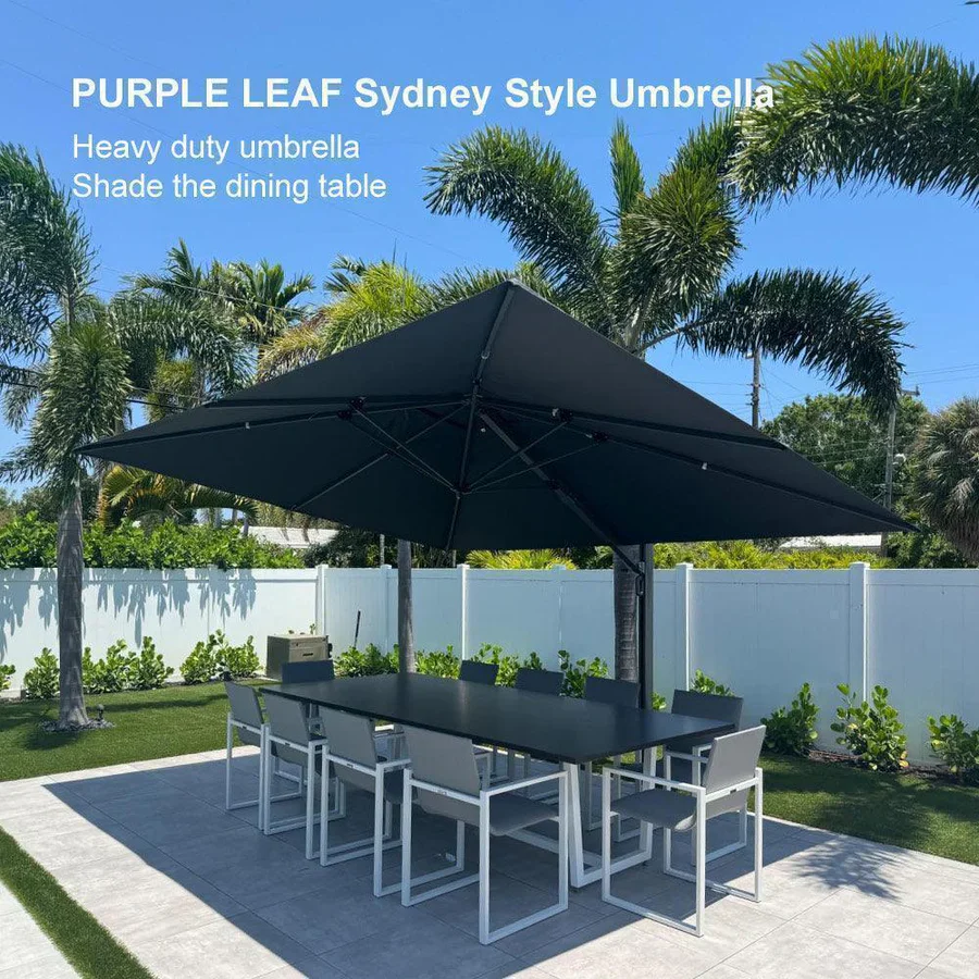 PURPLE LEAF Outdoor Aluminum Umbrella Offset Patio Umbrella - Image 19