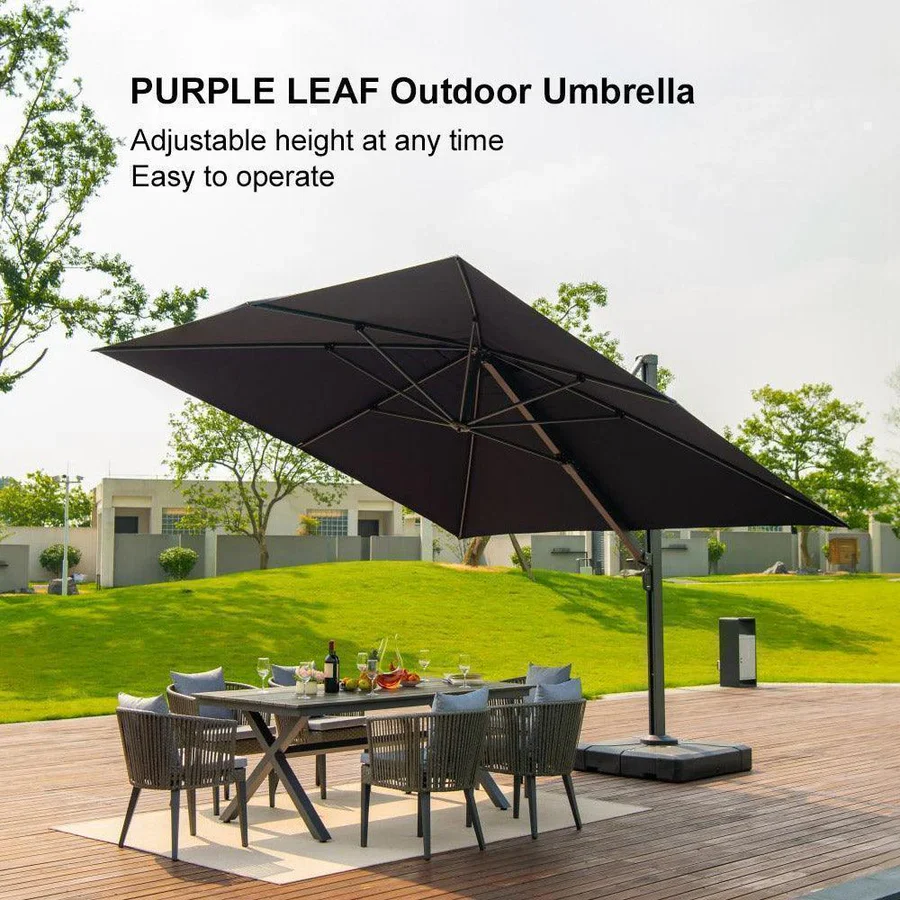 PURPLE LEAF Outdoor Aluminum Umbrella Offset Patio Umbrella - Image 2