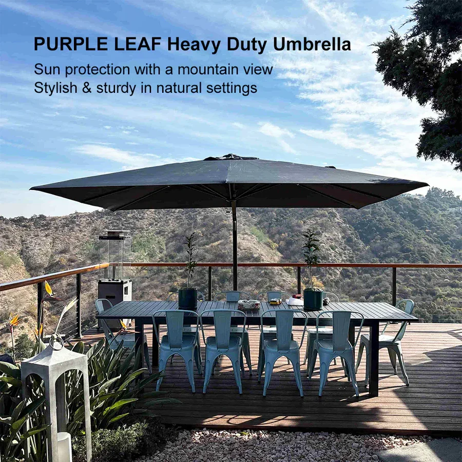 PURPLE LEAF Outdoor Aluminum Umbrella Offset Patio Umbrella - Image 21