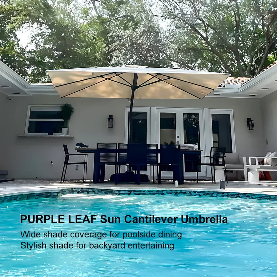 PURPLE LEAF Outdoor Aluminum Umbrella Offset Patio Umbrella - Image 24