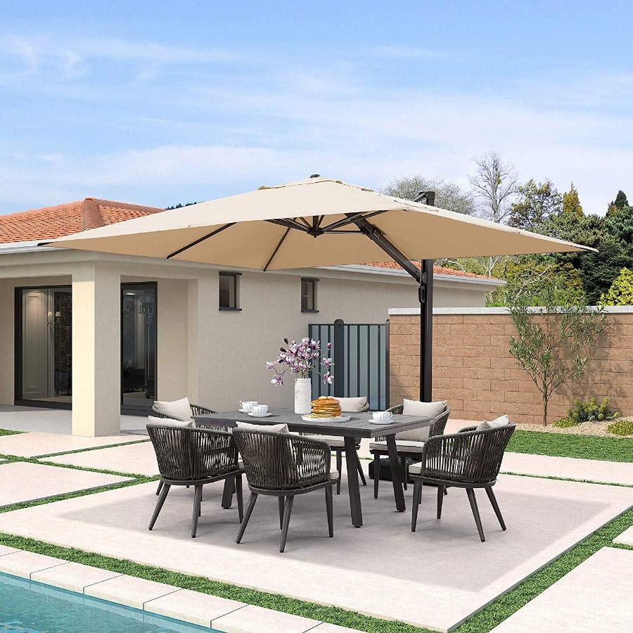 PURPLE LEAF Outdoor Aluminum Umbrella Offset Patio Umbrella - Image 26