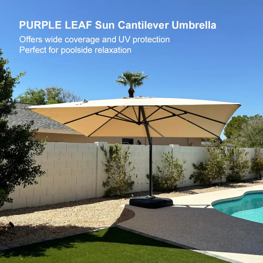 PURPLE LEAF Outdoor Aluminum Umbrella Offset Patio Umbrella - Image 27