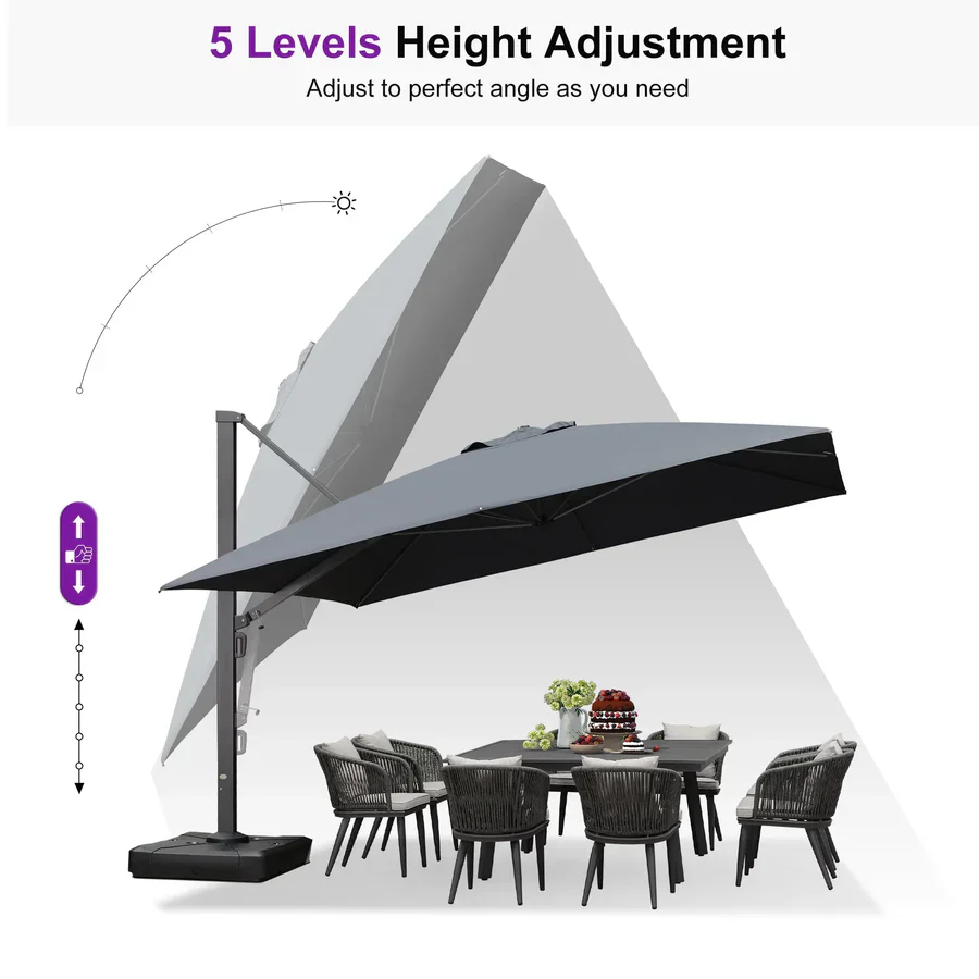 PURPLE LEAF Outdoor Aluminum Umbrella Offset Patio Umbrella - Image 34