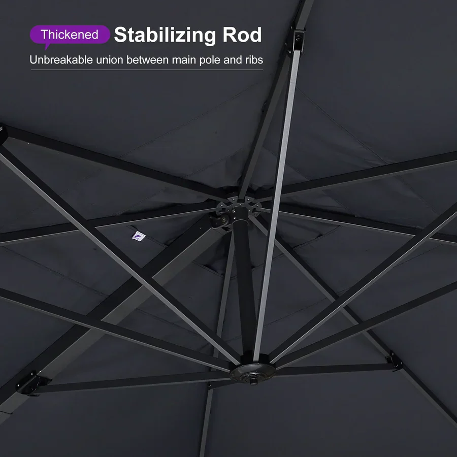 PURPLE LEAF Outdoor Aluminum Umbrella Offset Patio Umbrella - Image 39