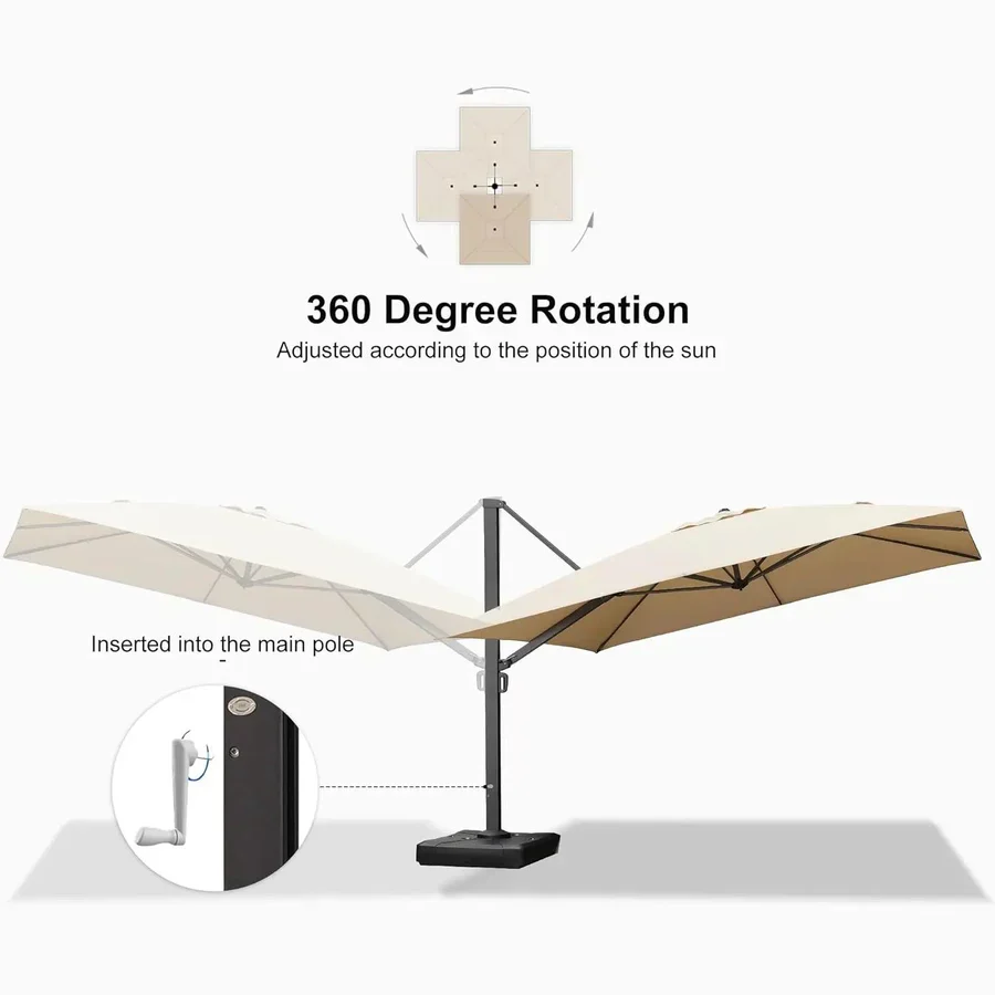 PURPLE LEAF Outdoor Aluminum Umbrella Offset Patio Umbrella - Image 44