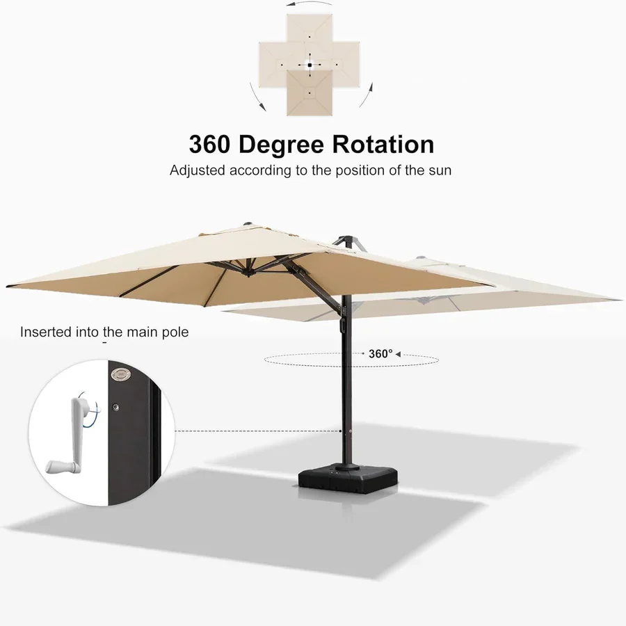 PURPLE LEAF Outdoor Aluminum Umbrella Offset Patio Umbrella - Image 46