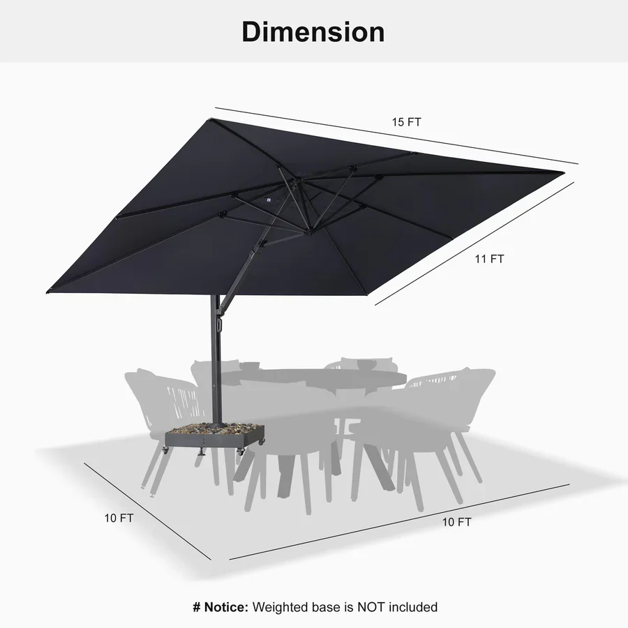 PURPLE LEAF Outdoor Aluminum Umbrella Offset Patio Umbrella - Image 49