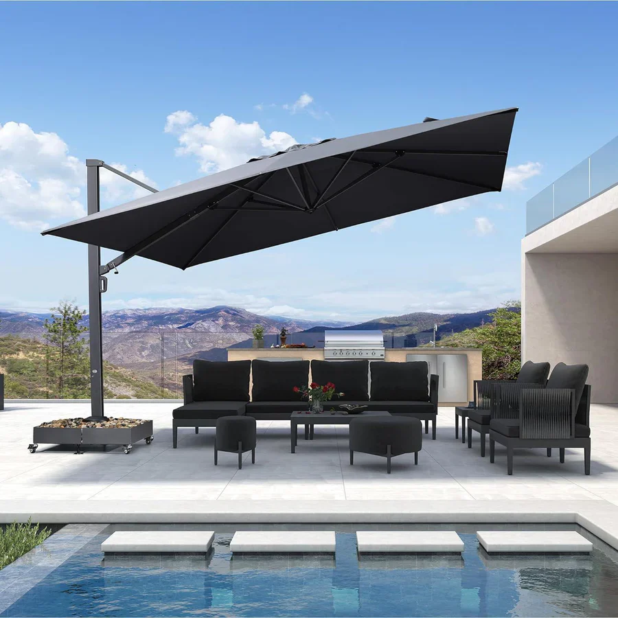 PURPLE LEAF Outdoor Aluminum Umbrella Offset Patio Umbrella - Image 51
